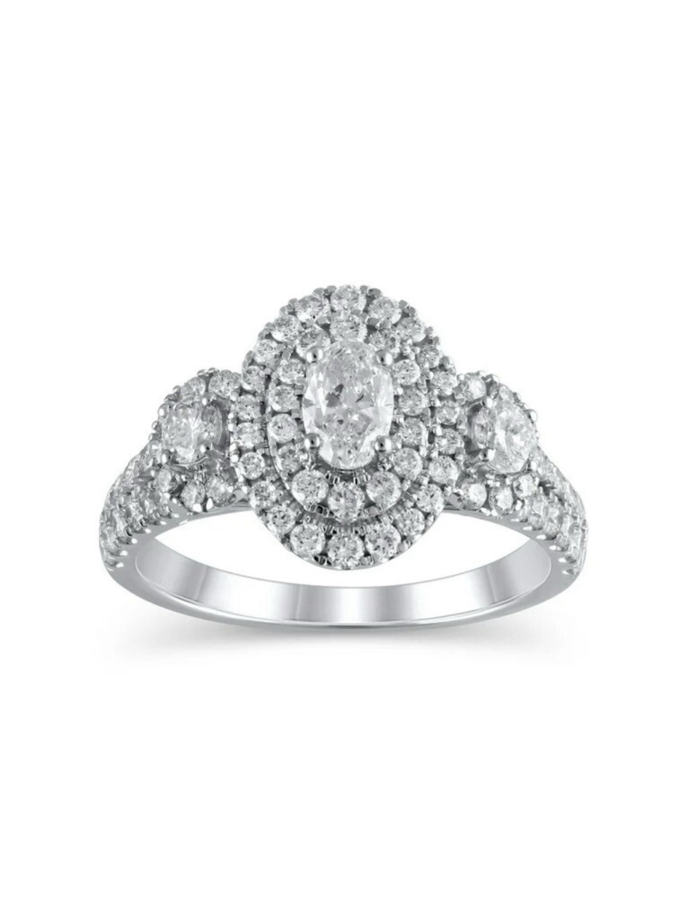 Brilliance 10k white Gold 1.33 cttw Diamond Oval Engagement Wedding Ring new